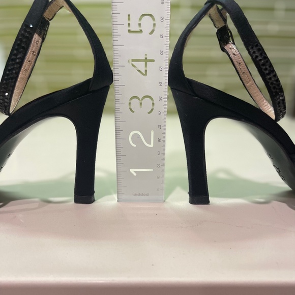 Ernesto Esposito Black Sateen and Rhinestones Strappy Sandals sz 37.5 - Picture 8 of 8